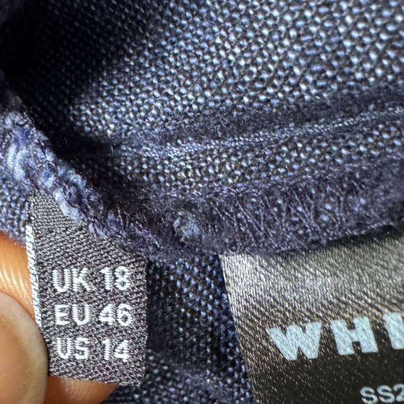 Whistles Easy Linen Blend Midi Shirt Dress Dark Denim - Picture 12 of 14